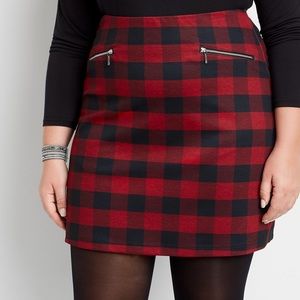 Plaid High Waisted Skirt